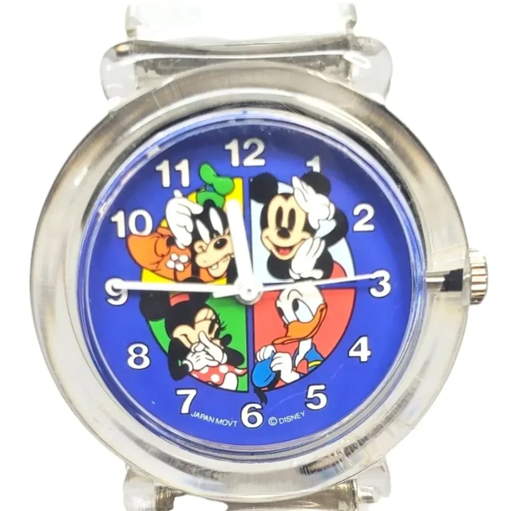 Disney Y2K Mickey Minnie Goofy Donald Analog Watch Clear